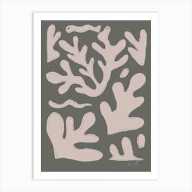 Grey Seaweed Art Print