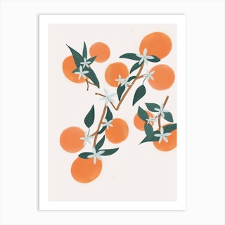 Oranges Light Cream Art Print