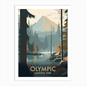 Olympic National Park Vintage Travel Poster 13 Art Print