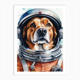 Astronaut Dog Art Print