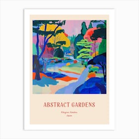 Colourful Gardens Rikugien Gardens Japan 4 Red Poster Art Print