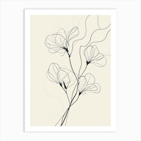 Flower Drawing Art Print