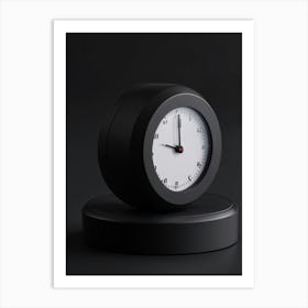 An Isolated Digital Render Of A Sleek Round Business Alarm Clock Its Iconic Pictogram Encased With Art Print