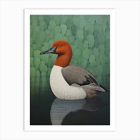 Ohara Koson Inspired Bird Painting Canvasback 1 Art Print