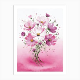 Pink Flowers Canvas Print Art Print