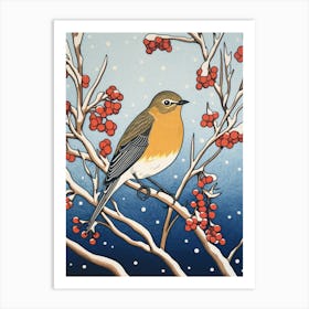 Bird Illustration Bluebird 1 Art Print