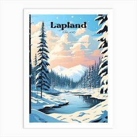 Lapland Finland Snow Travel Art Art Print