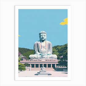 Great Buddha Of Kamakura 2 Colourful Illustration Art Print