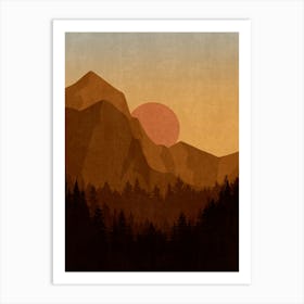 Sunset In The Mountains 14 Art Print