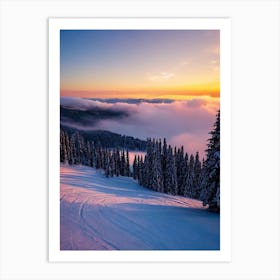 Jahorina, Bosnia And Herzegovina Sunrise Skiing Poster Art Print