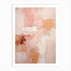 Pink And Brown Abstract Raw Painting 3 Art Print