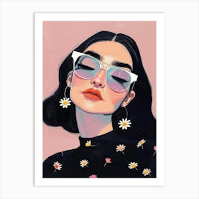 Girl In Sunglasses 17 Art Print