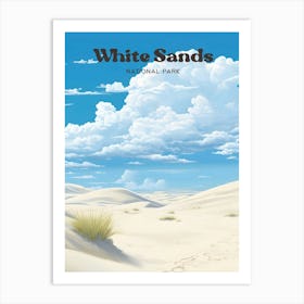 White Sands National Park New Mexico Travel Art Illustration Art Print