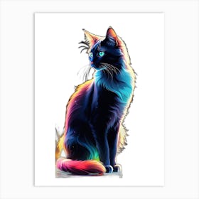 Rainbow Cat Art Print