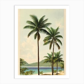 Rodney Bay Beach St Lucia Vintage Art Print