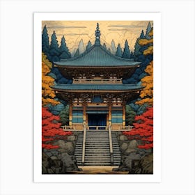 Nikko Toshogu Shrine, Japan Vintage Travel Art 4 Art Print