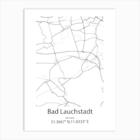 Bad Lauchstadt,Germany Minimalist Map Art Print