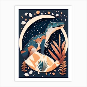 Thescelosaurus Terrazzo Style Dinosaur Art Print