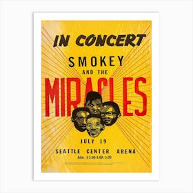 Smokey & The Miracles 1968 Seattle Center Arena Concert Poster Art Print