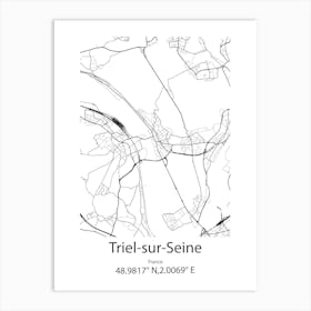 Triel Sur Seine,France Minimalist Map Art Print