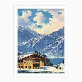 La Parva, Chile Ski Resort Vintage Landscape 2 Skiing Poster Art Print