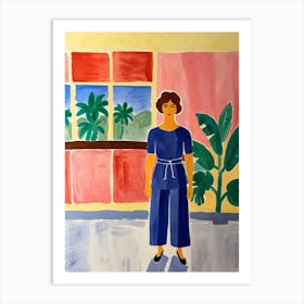 Woman In Blue 1 Art Print