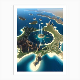 Minecraft Island Art Print