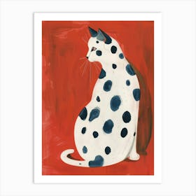 Polka Dots Cat Art Print