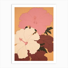 Hibiscus Flower Big Bold Illustration 4 Art Print