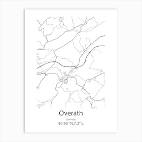 Overath,Germany Minimalist Map Art Print