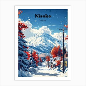 Niseko Japan Powder Snow Travel Art Illustration Art Print