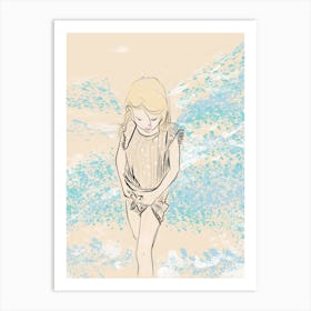 Girl On The Beach Art Print