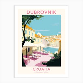 Dubrovnik, Croatia, Flat Pastels Tones Illustration 3 Poster Art Print