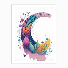 Colorful Letter C Illustration 17 Art Print