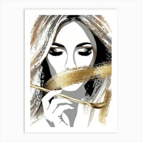 Woman With A Gold Spoon Art Print