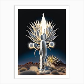 Silver Torch Joshua Tree Vintage Botanical Line Drawing  (6) Art Print