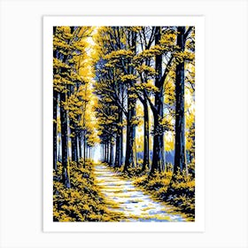 Yellow Trees In The Forest Art Print