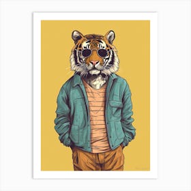 Tiger Illustrations Wearing A Romper 3 Art Print
