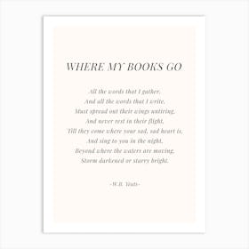 Where My Books Go Poem Art Print