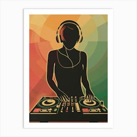 Dj Playing Music Art Print