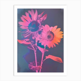 Iridescent Flower Sunflower 2 Art Print