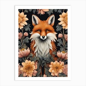 Floral Fox Art Print