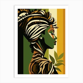 African Woman With Zebra Print Art Print