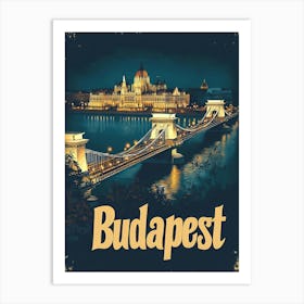 Aihrgdesign A Vintage Travel Poster Of Budapest 2 Art Print