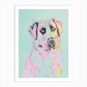 Pastel Anatolian Shepherd Dog Pastel Line Illustration 2 Art Print