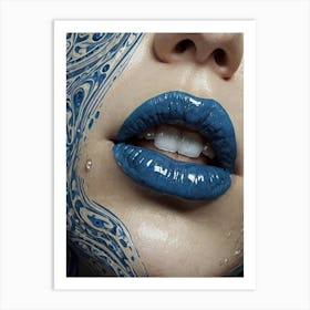 Blue Lips 1 Art Print