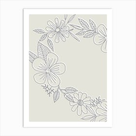 Flower Outlines Art Print