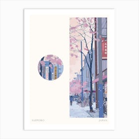 Sapporo Japan Cut Out Travel Poster Art Print