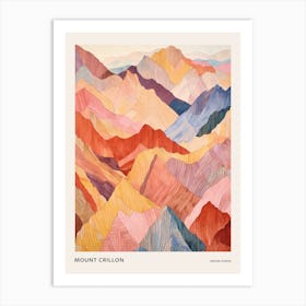 Mount Crillon United States Colourful Mountain Illustration Poster Art Print