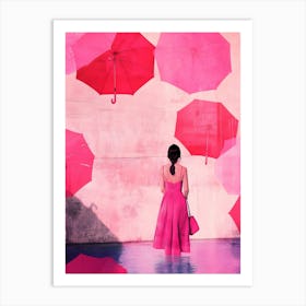 Pink Umbrellas 1 Art Print